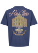 Thumbnail T-shirt en coton bleu à imprimé avec une coupe droite et un col rond - Image 2