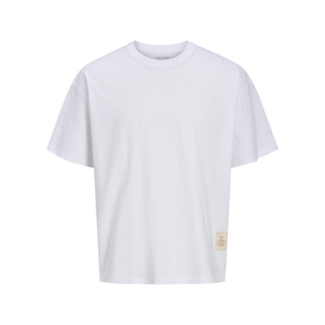 T-shirt en coton blanc à imprimé avec une coupe...