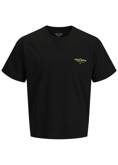 T-shirt noir à imprimé avec une coupe droite et...