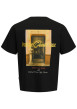 Thumbnail T-shirt noir à imprimé avec une coupe droite et un col rond - Image 2