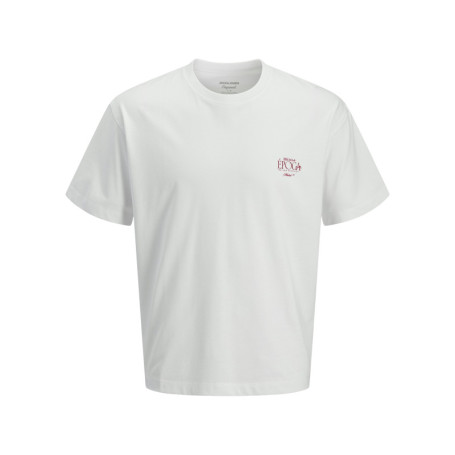 T-shirt blanc à imprimé avec une coupe droite...