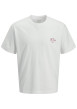 Thumbnail T-shirt blanc à imprimé avec une coupe droite et un col rond