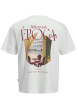 Thumbnail T-shirt blanc à imprimé avec une coupe droite et un col rond - Image 2