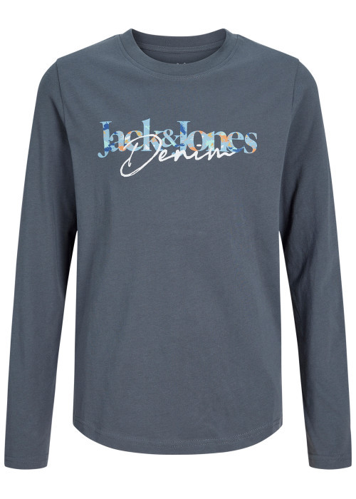 T-shirt en coton gris à imprimé avec des coupe...
