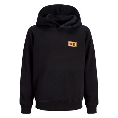 Sweat noir uni à capuche avec une coupe droite...