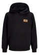 Thumbnail Sweat noir uni à capuche avec une coupe droite et des manches longues