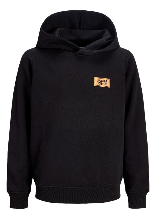 Sweat noir uni à capuche avec une coupe droite...