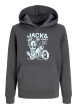 Thumbnail Sweat anthracite à imprimé avec une coupe droite et un col à capuche