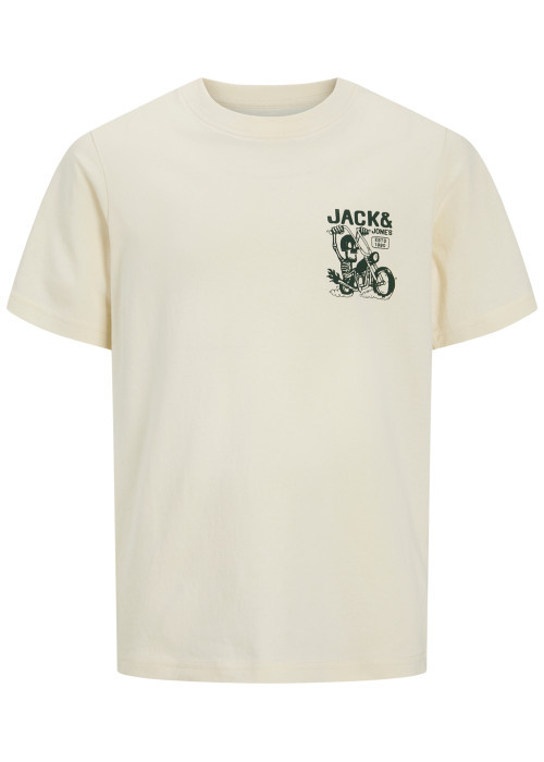 T-shirt en coton écru à imprimé avec une coupe...