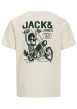 Thumbnail T-shirt en coton écru à imprimé avec une coupe droite et un col rond - Image 2
