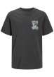 Thumbnail T-shirt en coton anthracite à imprimé avec une coupe droite et un col rond