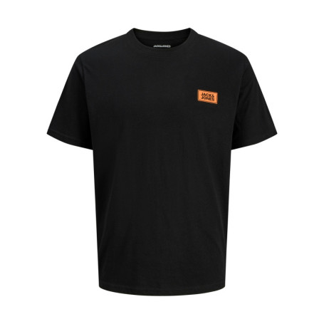 T-shirt en coton noir uni avec une coupe droite...