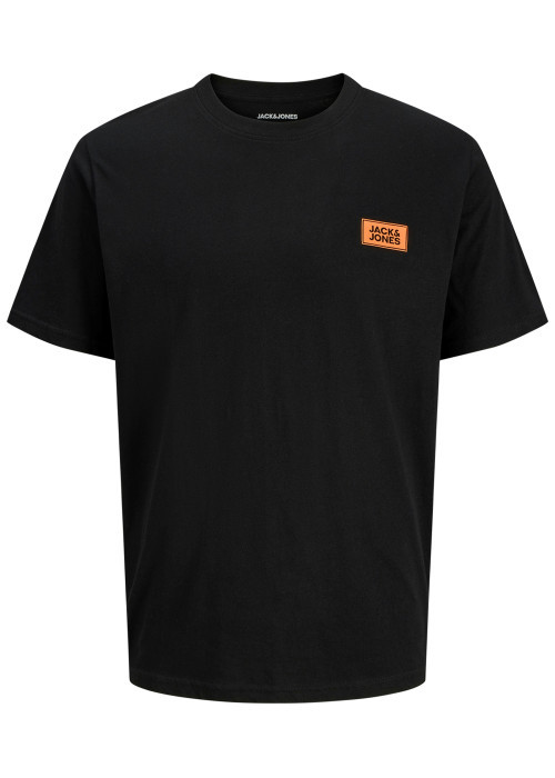 T-shirt en coton noir uni avec une coupe droite...