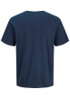 Thumbnail T-shirt en coton marine uni avec une coupe droite et un col rond - Image 2