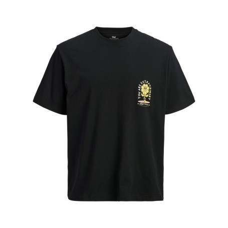 T-shirt en coton biologique noir à imprimé avec...