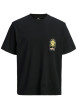 Thumbnail T-shirt en coton biologique noir à imprimé avec une coupe droite et un col rond