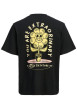 Thumbnail T-shirt en coton biologique noir à imprimé avec une coupe droite et un col rond - Image 2