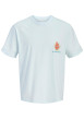 Thumbnail T-shirt en coton biologique ciel à imprimé avec une coupe droite et un col rond