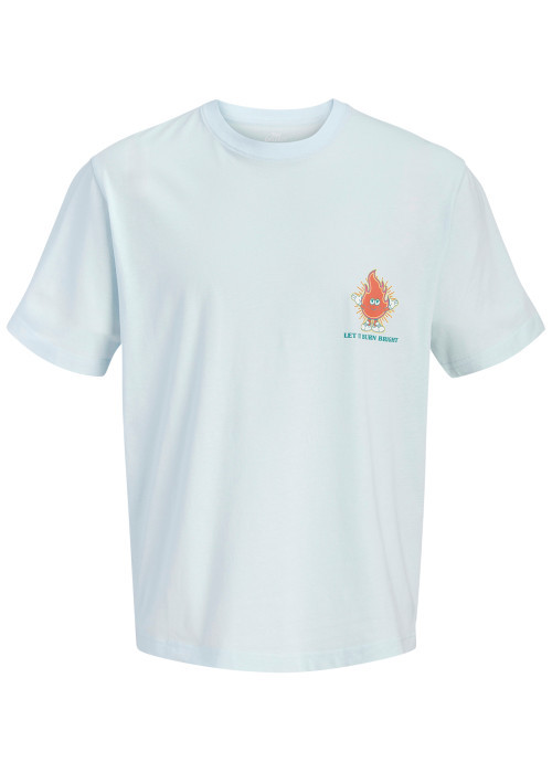 T-shirt en coton biologique ciel à imprimé avec...
