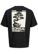 Thumbnail T-shirt en coton noir à imprimé avec une coupe droite et un col rond - Image 2