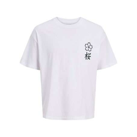 T-shirt en coton blanc à imprimé avec une coupe...