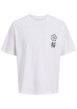 Thumbnail T-shirt en coton blanc à imprimé avec une coupe droite et un col rond