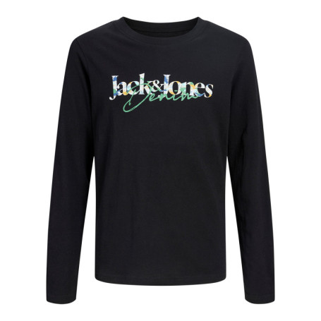 T-shirt en coton noir à imprimé avec un coupe...