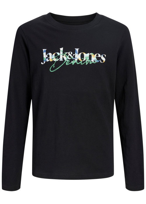 T-shirt en coton noir à imprimé avec un coupe...