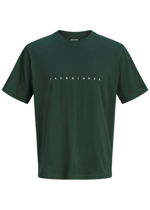 T-shirt en coton vert uni avec une coupe droite et un col rond