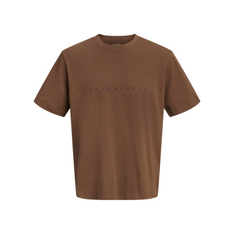 T-shirt en coton chocolat uni avec une coupe...