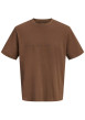 Thumbnail T-shirt en coton chocolat uni avec une coupe droite et un col rond