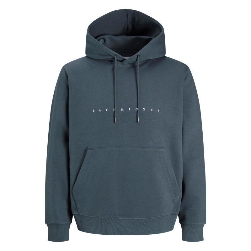 Jack & Jones - Sweat En Coton Mélangé Bleu Uni Avec Une Coupe Droite Et Une Capuche - Bleu Jack & Jones - Sweat En Coton Mélangé Bleu Uni Avec Une Coupe Droite Et Une Capuche - Bleu