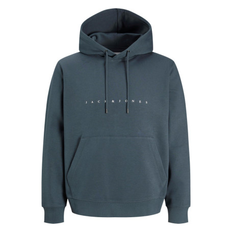 Sweat en coton mélangé bleu uni avec une coupe...