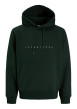Thumbnail Sweat en coton mélangé vert uni avec une coupe droite et une capuche