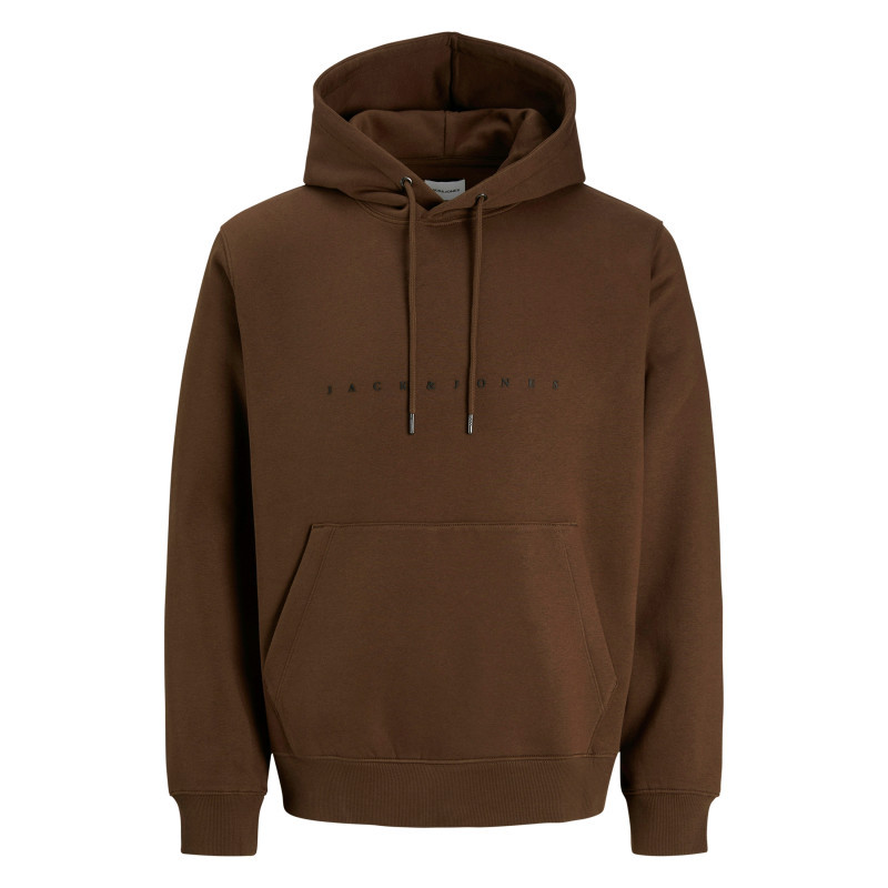 Jack & Jones - Sweat En Coton Mélangé Chocolat Uni Avec Une Coupe Droite Et Une Capuche - Marron Jack & Jones - Sweat En Coton Mélangé Chocolat Uni Avec Une Coupe Droite Et Une Capuche - Marron
