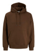 Thumbnail Sweat en coton mélangé chocolat uni avec une coupe droite et une capuche