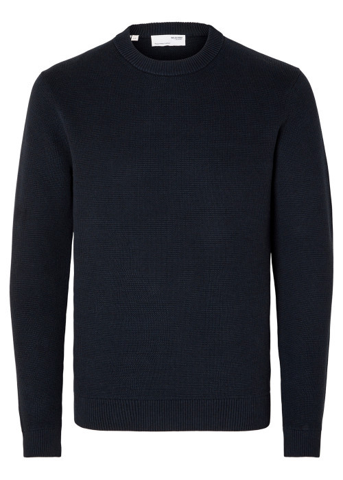 Pull en coton biologique marine à coupe droite...