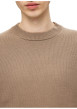 Thumbnail Pull en coton biologique beige à coupe droite pourvu d'un col rond - Image 4