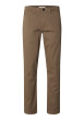 Thumbnail Pantalon chino en coton biologique brun à coupe slim pourvu de passants