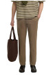 Thumbnail Pantalon chino en coton biologique brun à coupe slim pourvu de passants - Image 2