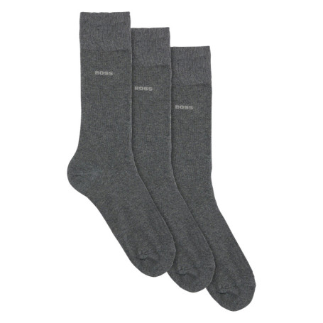 Chaussettes hautes en coton mélangé grise unies...