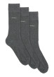 Thumbnail Chaussettes hautes en coton mélangé grise unies avec un logo brodé