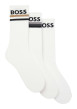 Thumbnail Chaussettes hautes blanches unies avec le logo de la marque brodé