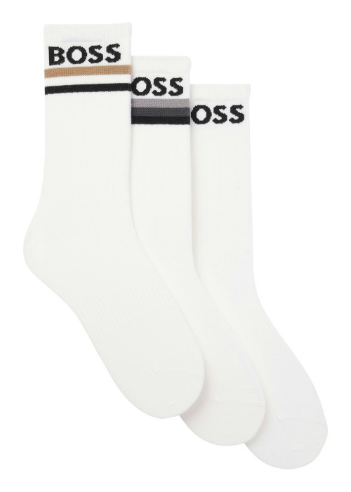 Chaussettes hautes blanches unies avec le logo...
