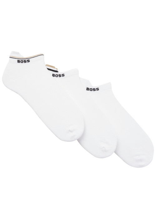Chaussettes basses en coton mélangé blanches...