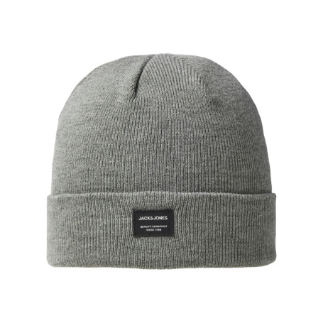 Bonnet gris uni en maille tricotée pourvu d'un...