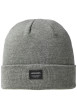 Thumbnail Bonnet gris uni en maille tricotée pourvu d'un large revers