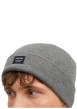Thumbnail Bonnet gris uni en maille tricotée pourvu d'un large revers - Image 3