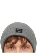 Thumbnail Bonnet gris uni en maille tricotée pourvu d'un large revers - Image 4