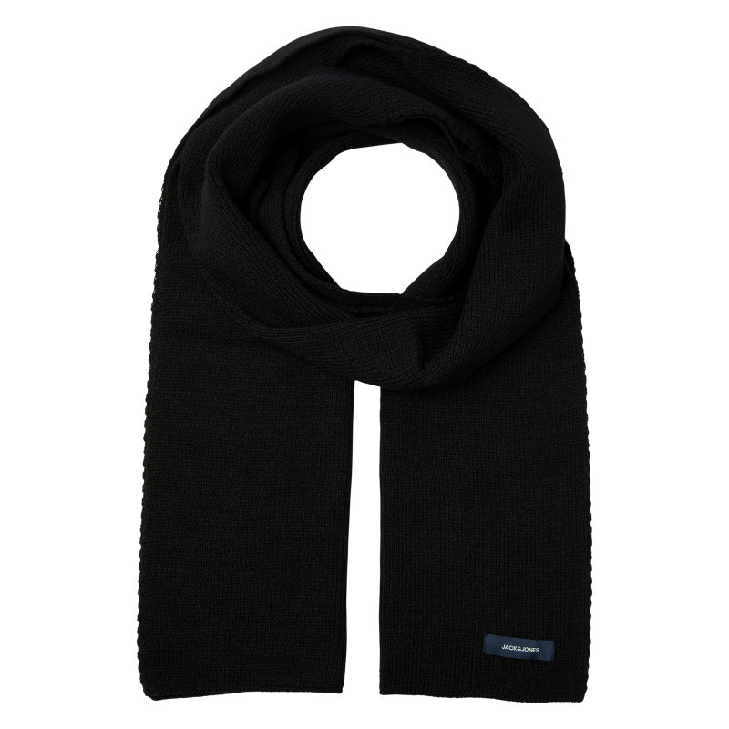 Jack & Jones - écharpe Noire Unie En Maille Tricotée Avec Une Forme Rectangle - Noir